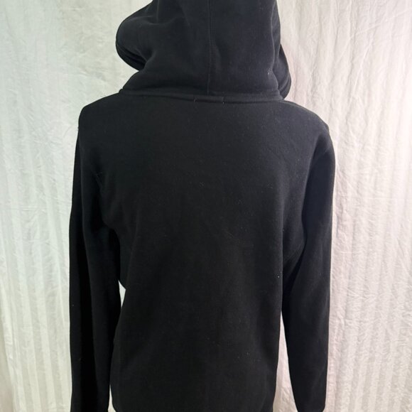 Old Navy Black Vintage Peace Logo Faux Fur Hoodie - Picture 6 of 9